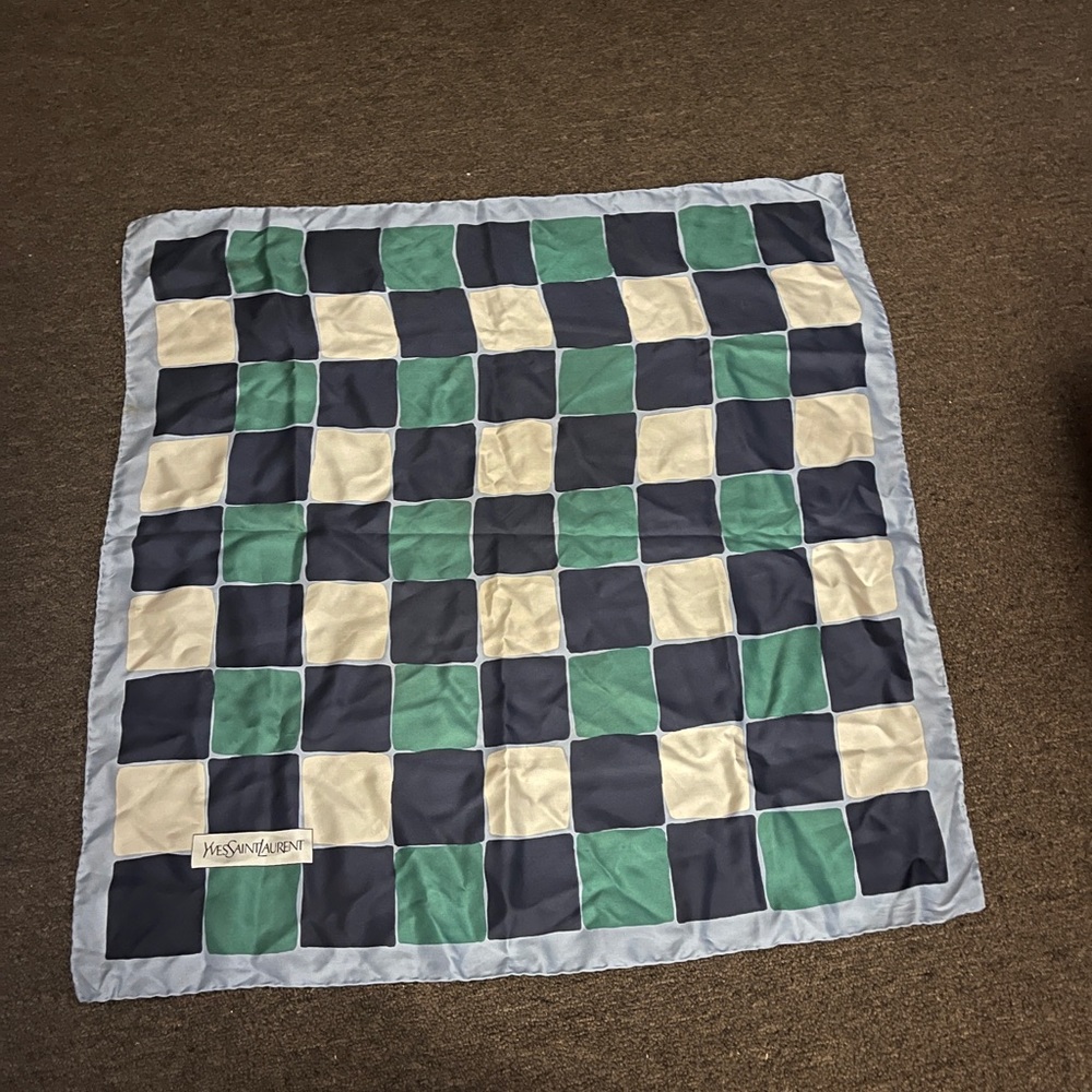 Vintage YSL Yves Saint Laurent Silk Scarf. 26”x26”.